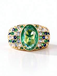 1pc Elegant Cubic Zirconia Ring For Women, Wedding Engagement Party Jewelry, Valentine's Day Gift - 1# - View 9