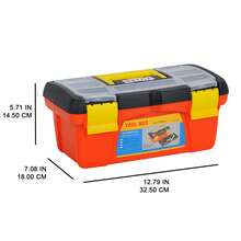 Portable Empty Plastic Toolbox With Removable Tray, Handheld Hardware Storage Organizer Box For Home Repair DIY Tools - Empty Box - View 7