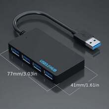 Hub chia cổng USB 3.0 4 cổng siêu mỏng, nhỏ gọn, di động cho điện thoại, máy tính và USB flash drive - Xem 2
