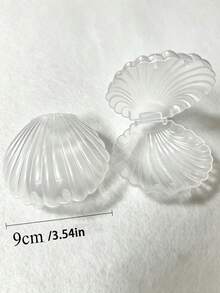 2/5/10pcs Transparent Shell-Shaped Plastic Storage Boxes, Decorative Style, Openable Small Jewelry Boxes, Wedding Ring And Earring Storage Containers, Party Favor Boxes, Desktop Mini Ornament Display, Handmade Small Item Storage - Multicolor - View 6