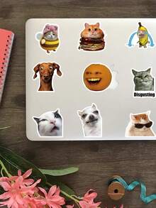 50Pcs Funny Meme Stickers Cute Expression Decals For Skateboard Luggage DIY Decor - Multicolor - View 3