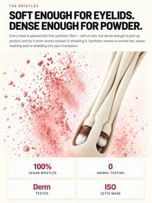 10 In 1 Multifunctional Makeup Brush, 5 Double-Ended Brushes With 10 Heads For Contour, Powder, Concealer, Eyeshadow, Blending, Eyeliner And Brows, Soft Synthetic Bristles, Compact Nesting Handle, Portable Travel Makeup Kit For Daily Beauty Routines. - Beige - View 7