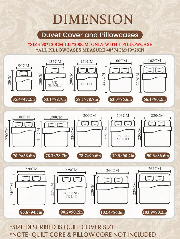 2/3pcs Brown Bow Print Duvet Cover Set, Bedding Set, Comfortable Breathable Duvet Cover, Comfortable, Machine Washable, Bedroom Decor, Dorm Bedding, Suitable For All Seasons, Fits Single/Double/Queen/King Bed Sizes, Autumn Home Decor, Duvet Insert Not Included - Multicolor - View 3