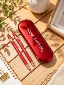 Personalized Customizable Portable Pen Case Set (Custom Pen + Pen Case), Customizable Name, Christmas Gift, Gift For Teacher, Multi-Function Touch Stylus Pen, Suitable For Colleagues, Couples, Family, Applicable To Stationery, Souvenirs, Handicrafts, Home, Office Commercial Office Supplies - Sets - View 11
