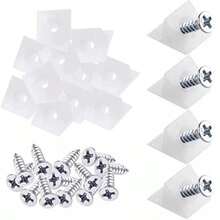 20/40/60/80pcs Drawer Wedges With Screws For Bottom Support Plastic Repair Cabinets Bookshelves Angle Code Bracket Fastener - A - View 2