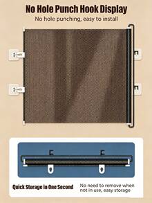 Retractable Mesh Pet Gate, Punch-Free Indoor Barrier For Dog Cat, Pet ...