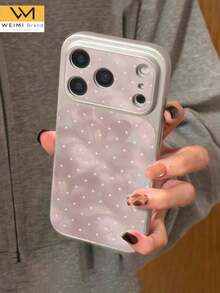 WeiMi 1pc Minimalist Star & Flower Pattern Full Coverage Button Classic Anti-Drop Metal Paint Premium Texture Soft Texture PU Leather Phone Case, Suitable As Birthday Gift, Holiday Gift For Friends, Family, Couples, Yourself, Compatible With IPhone 18/17/16/15/14/13/14/12/11 Series - Multicolor - View 3