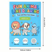 Children's Animal Line Drawing Practice Book, Preschool Pencil Control Exercise Workbook, Fun Line Drawing & Coloring Activity Book, Early Learning Toy, Suitable For 3+ Years Old Kids Christmas Birthday Party Favors And Christmas Stocking Stuffers - Multicolor - View 3