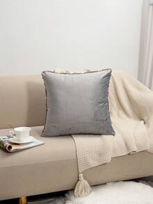 1pc Gradient Brown Faux Rabbit Fur Pillowcase, Nordic Style Embossed Fan-Shaped Fish Scale Pattern Soft Fluffy Lumbar Pillowcase, Rectangular Decorative Throw Pillowcase, Suitable For Sofa, Bedroom, Living Room, Wabi-Sabi Home Decor, Bed Headboard Winter Warm Pillowcase, Pillow Insert Not Included - Multicolor - View 5