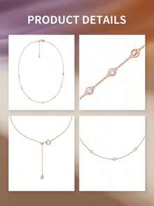 Kalung Rantai Tipis MICHAEL KORS Rose Gold Starry Sky untuk Wanita, Rantai Ekstensi Mewah yang Dapat Diatur, Kalung Tulang Selangka Serbaguna untuk Perjalanan, Hadiah untuk Pacar - Rose Gold - View 8