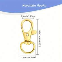 100pcs (50pcs Fish Mouth Buckle + 50pcs Double Layer Ring) Alloy Gold & Silver Rotating Keychain Set, Handmade Keychain Making Kit, Suitable For Item Hanging, Jewelry Making, DIY Handicrafts Accessories, Backpack, Lanyard And Pet Collar - Fish-mouth Buckle & Double-layer Ring - View 3