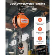 Hand Chain Hoist, 2 Ton Capacity, Manual Chain Block With Upgrade G80 Galvanized Chain, 6 M Lifting Height, Heavy Duty Pulley Hoist For Garage Warehouse Automotive Machinery, Orange - 4400 Lbs 20 Ft - View 6