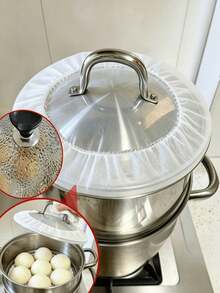 Loose-Fit Anti-Spill Pot Lid Cover - Multi-Functional Pot Lid Anti-Spill Cover - Multi-Purpose Kitchen Elastic Cover - High Elasticity - Suitable For Various Sizes Of Pot Lids/Pots - Stretchable Up To 50cm - Large Capacity; Economical And Affordable, Kitchen Gadget, Outdoor Portable, Kitchen Gift - Multicolor - View 2