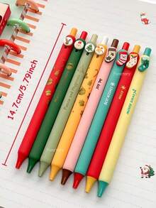 Bộ 4 bút bi trung tính 0.5mm series Giáng Sinh, bút hoạt hình dễ thương nhanh khô, phong cách IG tối giản, bút bấm vui nhộn, quà tặng Giáng Sinh - A - Xem 3