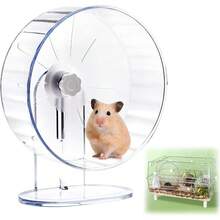 Silent Running Wheel For Hamsters, 22cm, Transparent Acrylic Material With Height Adjustable Structure. It Acts As Exercise Accessory For Different Kinds Of Small Pets. - View 8