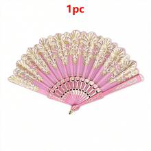 1pc/2pcs Elegant Bohemian Style Fabric Fan With Floral Pattern - Perfect For Weddings, Decorations, Parties, And Gifts | Elegant Design For Special Occasions Like Thanksgiving, Mother'S Day, Father'S Day, And Graduation Events, Wedding Decorations - Multicolor - View 17