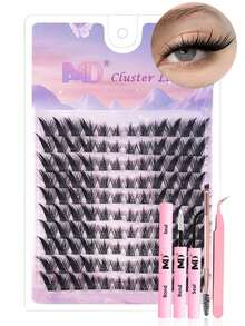 Lash Clusters Manga Individual Lashes Wispy Eyelash Clusters Eyelash Extension Kit With Lash Bond And Seal Wet-Look Spiky Cluster Lashes(Fairy Kit) - Black - View 19