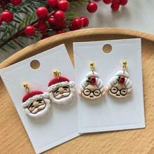 Santa Claus Head Polymer Clay Cutter, Cartoon Santa Face Clay Cutter, DIY Handmade Earring Pendant Brooch Making Tool, Compatible With Polymer Clay, 3D Printed, Clean Cut, Handmade Jewelry Floral DIY Craft Accessories, - Santa Claus - View 5