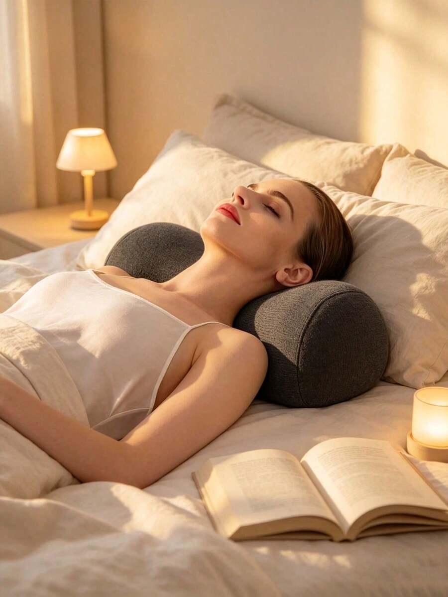 1個頸椎矯正記憶棉睡眠枕 護頸枕 中性款 脊椎牽引仰臥單枕 頸部支撐枕 - 多色 - 查看 1