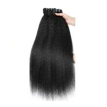 20/22/24 Inch Yaki Straight Hair Bundle, Unprocessed 12A Grade Brazilian Virgin Human Hair, 1 Bundle, Natural Color - Natural & Black - View 17