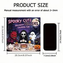 1 Set 4 Books 22 Pages Thick Paper Halloween Coloring Books, Carnival ...