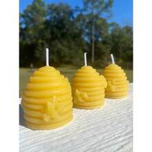 Beeswax Hive Candles (Sets Of 6) In Wine/Burgundy Organza Bag, Wedding/Bridal Shower Candle Favor - Multicolor - View 5