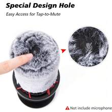 Microphone Wind Cover Furry Windscreen Compatible With QuadCast And QuadCast S Mic, Noise Reduction Wind Shield Filter Ambient Breath Wind Pop Filter For Streaming Podcast Gaming Recording Vocal ASMR Studio, Soft Faux Fur Cover - one-size - View 8