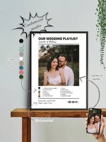 1 tấm poster in danh sách phát tùy chỉnh, poster kỹ thuật số cá nhân hóa, poster âm nhạc có thể tùy chỉnh, bài hát đặc biệt cá nhân hóa, in bìa cặp đôi, tranh tường tùy chỉnh, ảnh tùy chỉnh, đồ vật tùy chỉnh, trang trí phòng, tùy chọn khung - Nhiều màu - Xem 2