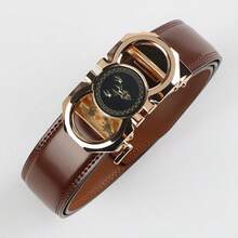 1pc Men' S Ratchet Buckle Belt, Smooth Belt Strap, Versatile For Office Wear, Meetings & Daily Commutes - DL38 41 DP42 43 - View 14