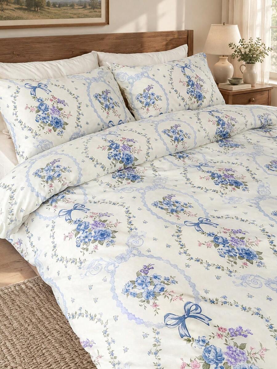 2/3 Pcs Set, 100% Polyester, Soft & Breathable Duvet Cover Set (1 Duvet Cover, 1/2 Pillowcase), Without Comforter Filler, All Season Modern Style Bedding Set