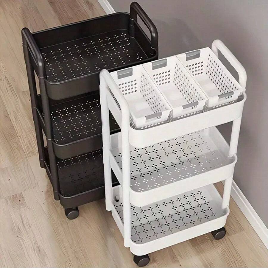 Multifunctional Rolling Storage Cart - Universal Storage Solution For Kitchen, Living Room And Bedroom - Can Store Stationery, Snacks, Small Items And More - Durable Plastic Material, Multi-Purpose Trolley, Vertical Storage Rack - Multicolor - View 1