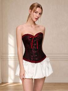 Women Shapewear Tops - Burgundy - View 1