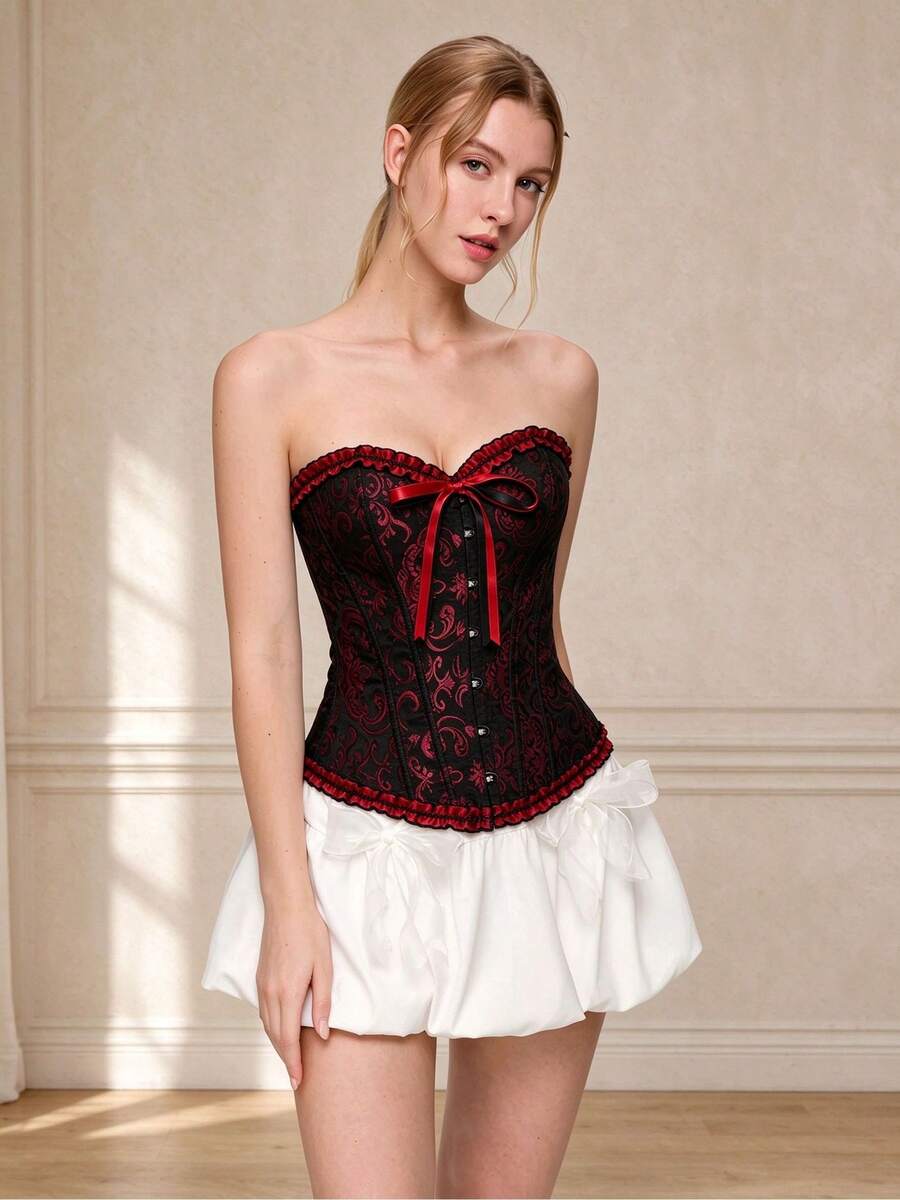 Women Shapewear Tops - Burgundy - View 1