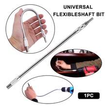 1/4" Metal Flexible Socket Wrench Drive Head, Bendable Flexible Socket Extension Bar Shaft Set, 1/4" Interface 6.35mm - Universal Flexible Shaft - View 9