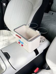 Creative Cute Car Cup Holder Tissue Box, Multi-Function Car Tissue Box, Car Armrest Storage Box, Car Organizer Box - A - View 6