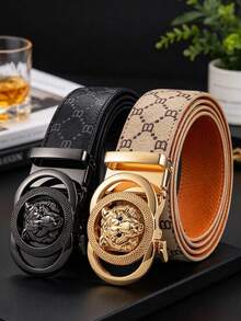 1pc Fashion Men's Automatic Buckle Belt, Premium Multi-Functional Casual Belt, Durable Alloy Buckle, Suitable For Daily Work And Weekend Wear - Multicolor - View 7