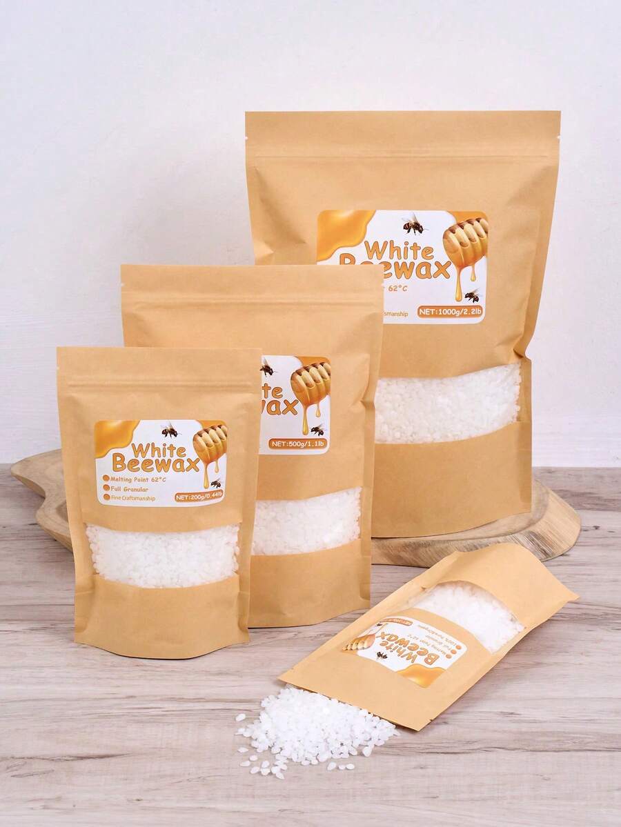 1000g 白色蜜蠟、黃色蜜蠟、蜜蠟顆粒,DIY蠟燭製作材料,頂級蜜蠟,蠟燭製作用品,家居裝飾 - 白蜂蠟 - 查看 1