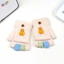 Hasbro 1 Pair Half-Finger Flip-Cover Gloves, Unisex Writing Warm Anti-Freeze Gloves, Winter Gift - Regular - View 9