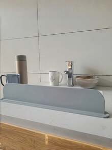 Silicone Sink Splash Guard, Self-Adhesive Water Baffle For Kitchen Countertop, Removable Waterproof Barrier To Prevent Splashing, Flexible Kitchen Water Stop Strip For Sink And Counter, Easy-To-Install Home Sink Accessory. - A - View 1