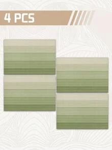Taplak Meja Ombre 4pcs/6pcs, Alas Meja Dekorasi Ruang Tamu & Makan Modern, Dapat Dicuci, Alas Meja Dapur, Dekorasi Alas Meja Tahan Panas, Cocok untuk Pesta di Rumah, Dekorasi Meja Berkemah di Luar Ruangan, Meja Kopi, Dekorasi Rumah Musim Semi & Musim Panas - Hijau - View 9