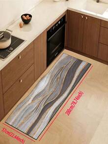 1 Pc Stripe Pattern Kitchen Mat, 3.5 Mm Soft Rubber That Is Easy To Clean. Suitable For Corridors, Bathrooms, Living Rooms, Outdoor Door Mats, And Toilets. Useable Throughout The Year And For Various Holidays. - Multicolor - View 17