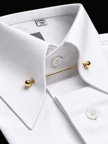 Multi-Piece Suit Round Collar Gold & Silver Pins, Formal Shirt Accessories, Tie, Men's Suit Accessories - Yellow Gold - View 2