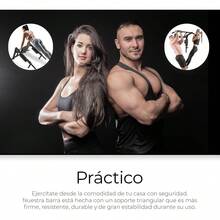Barra De Dominadas, Home Gym 8 Ejercicios En 1, Soporta 400kg, Gimnasio En Casa, Fortalece Espalda Brazos Y Mas, Para Pared Y Piso, Uso Rudo FáCil InstalacióN - Negro - Ver 7