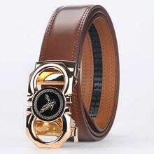 1pc Men' S Ratchet Buckle Belt, Smooth Belt Strap, Versatile For Office Wear, Meetings & Daily Commutes - DL38 41 DP42 43 - View 13