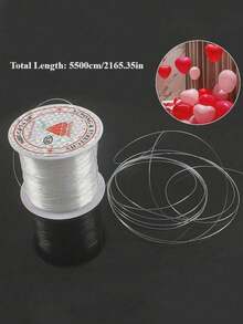 Transparent Nylon Invisible Thread 5500cm/2165.35in, Suitable For Balloon Hanging, Beading, Christmas Wreath And Birthday Party Decoration, Smooth Texture, Essential For Party Decoration - White - View 6