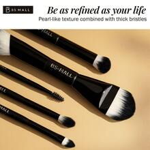 BS-MALL 9pcs Non-Shedding Portable Travel Makeup Brush Set With Puff And Makeup Bag, Dual-Ended Eyeshadow Brush, Blush Brush, Foundation Brush, Gift For Girlfriend - Black - View 4