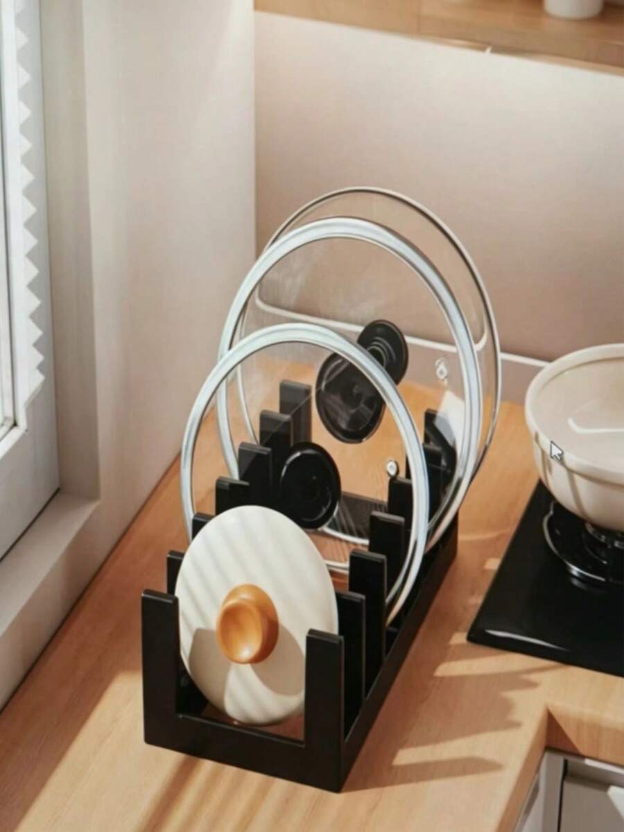 Multi-Purpose Pot Lid Organizer, Kitchen Cabinet Storage Rack For Cutting Boards, Plates, Pan Lids, Countertop Dish Holder - Multicolor-upgraded - View 1