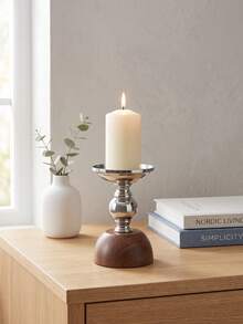 Chic Exquisite Iron Candle Holder – Simple Textured Candle Stand, Fits Various Pillar Candle Sizes, Perfect For Home Decor, Room Decor, Party & Holiday, Office Styling, Living Room Accessory, Great As Halloween, Christmas, Birthday, Friend Gift - Affordable Luxury - View 6