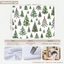 1pc Christmas Minimalist Christmas Tree Pattern Tablecloth, Stain-Resistant Dining Table Decor Cloth, Suitable For Kitchen, Dining Table, Coffee Table, TV Cabinet, Entryway, Party Holiday Decoration, Home Decor, Christmas Gathering - Multicolor - View 12
