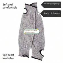 1/2pcs High Wear-Resistant Cut-Resistant HPPE Material Long Breathable Level 5 Cut-Resistant Thickened Protective Work Arm Sleeves, Arm Guards, Anti-Scratch, Anti-Welding Slag, Anti-Cut, Anti-Puncture, Arm Work Protection - 2pcs - View 4